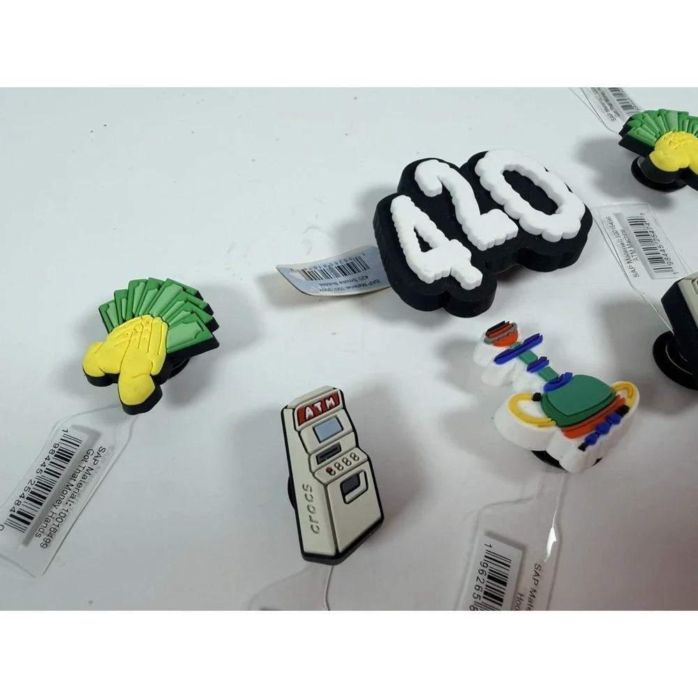 Crocs Shoe Charms Jibbitz Lot of 7 MONEY Hookah ATM 777 420
